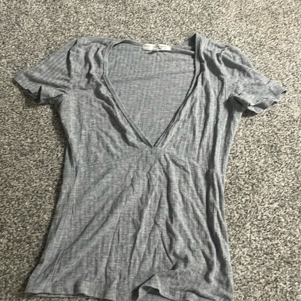 Grey v neck soft shirt